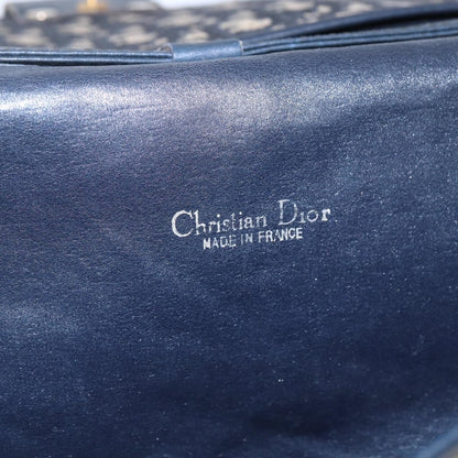 Christian Dior Vintage Trotter Flap Shoulder Bag Diorissimo Canvas, NAVY, CANVAS, Shoulder bag
