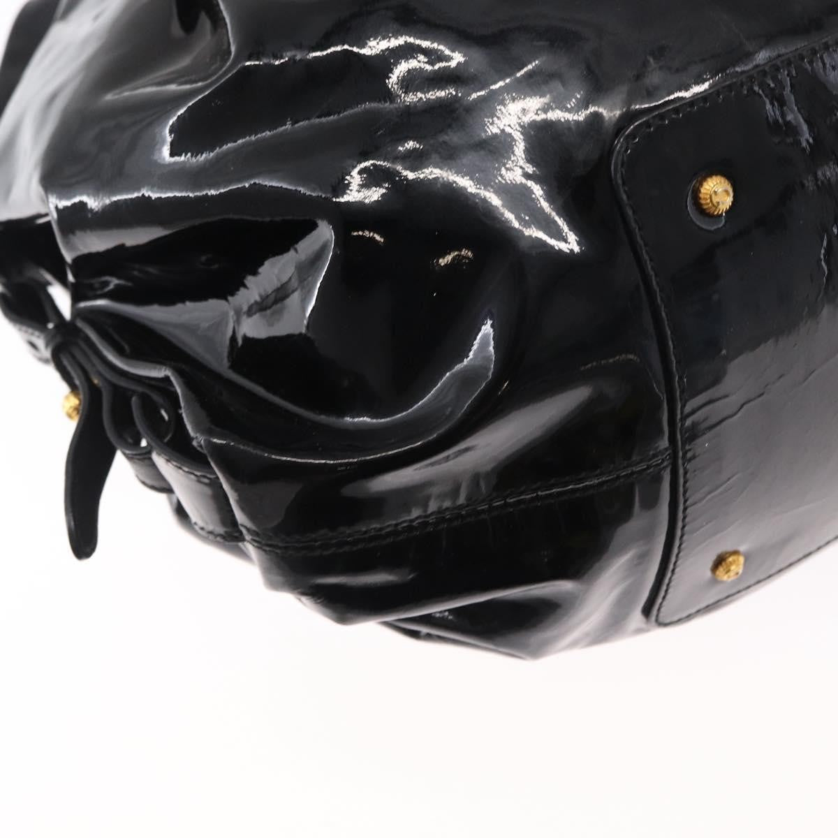 Salvatore Ferragamo Gancini Tote Patent leather, BLACK, PATENT_LEATHER, Tote bag