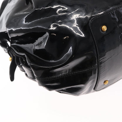 Salvatore Ferragamo Gancini Tote Patent leather, BLACK, PATENT_LEATHER, Tote bag