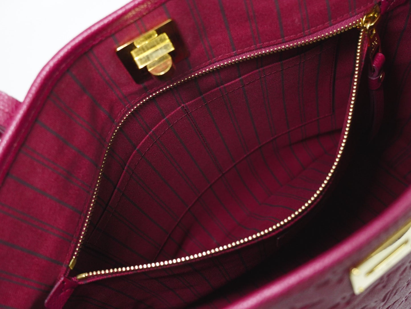 Louis Vuitton Citadine Handbag Monogram Empreinte Leather, BURGUNDY, LEATHER, Handbag