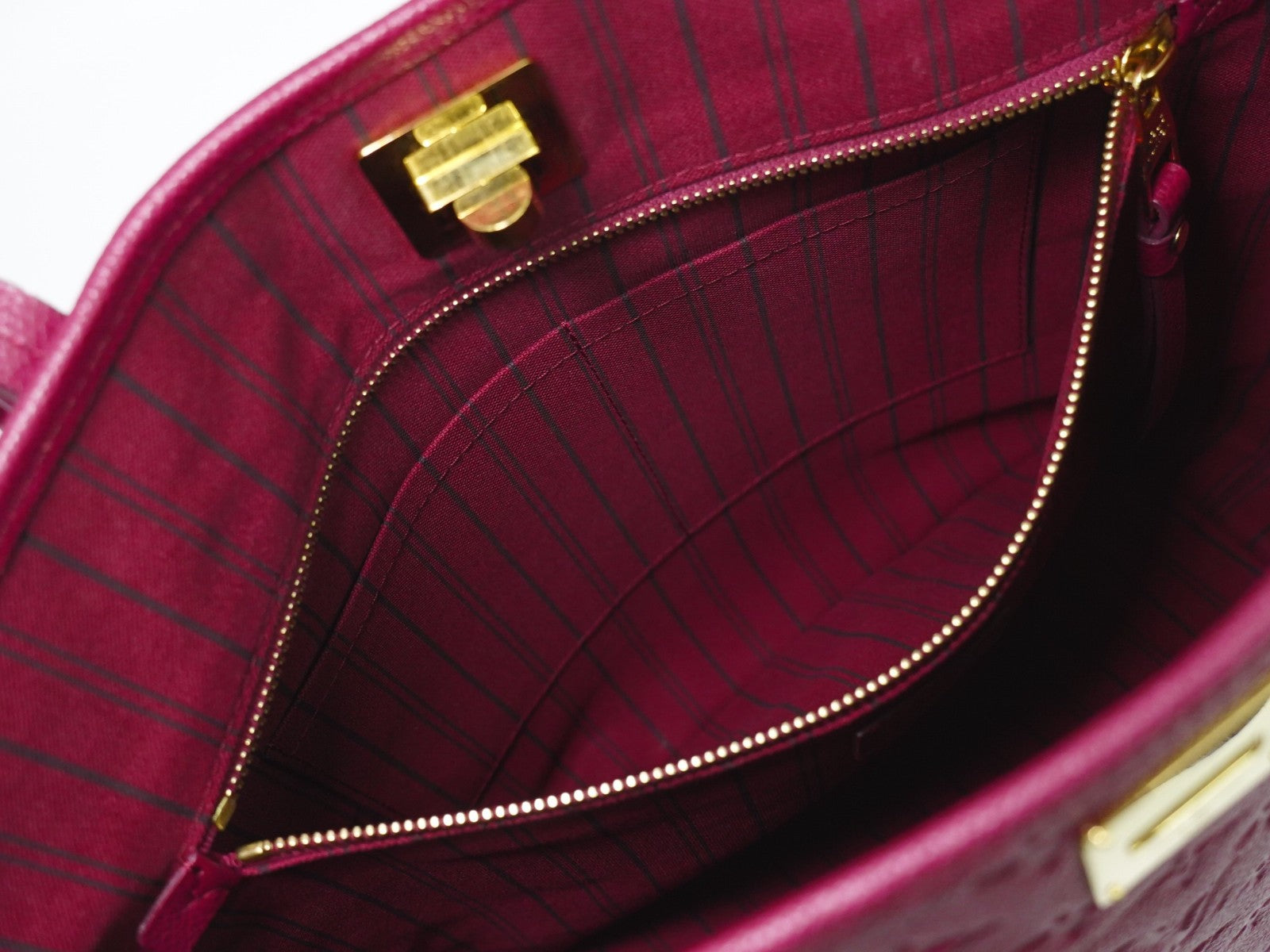 Louis Vuitton Citadine Handbag Monogram Empreinte Leather, BURGUNDY, LEATHER, Handbag