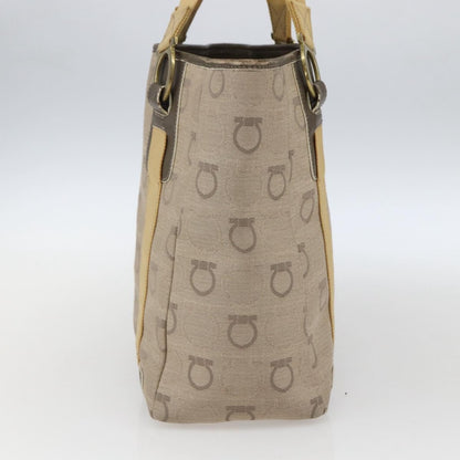 Salvatore Ferragamo Gancini handbag Canvas, BEIGE, CANVAS, Handbag