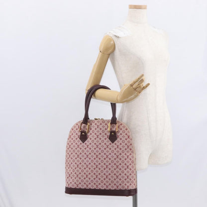 Louis Vuitton Alma Handbag Mini Lin Monogram, RED, CANVAS, Handbag
