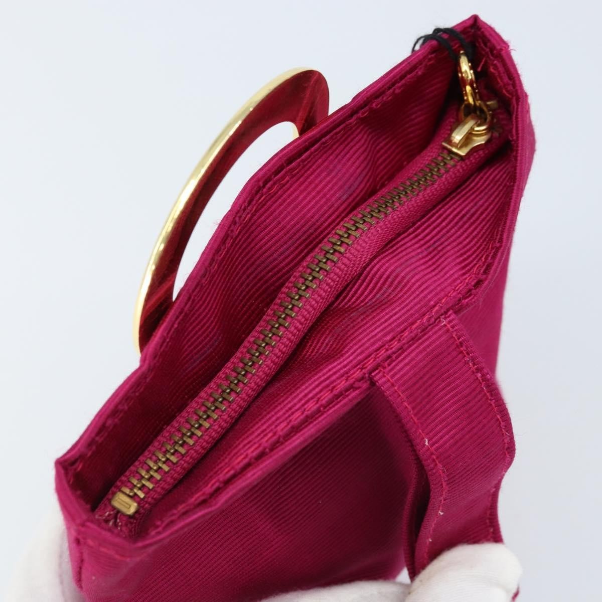 Celine Circle Logo Pouch Canvas, PINK, CANVAS, Clutche & pouche