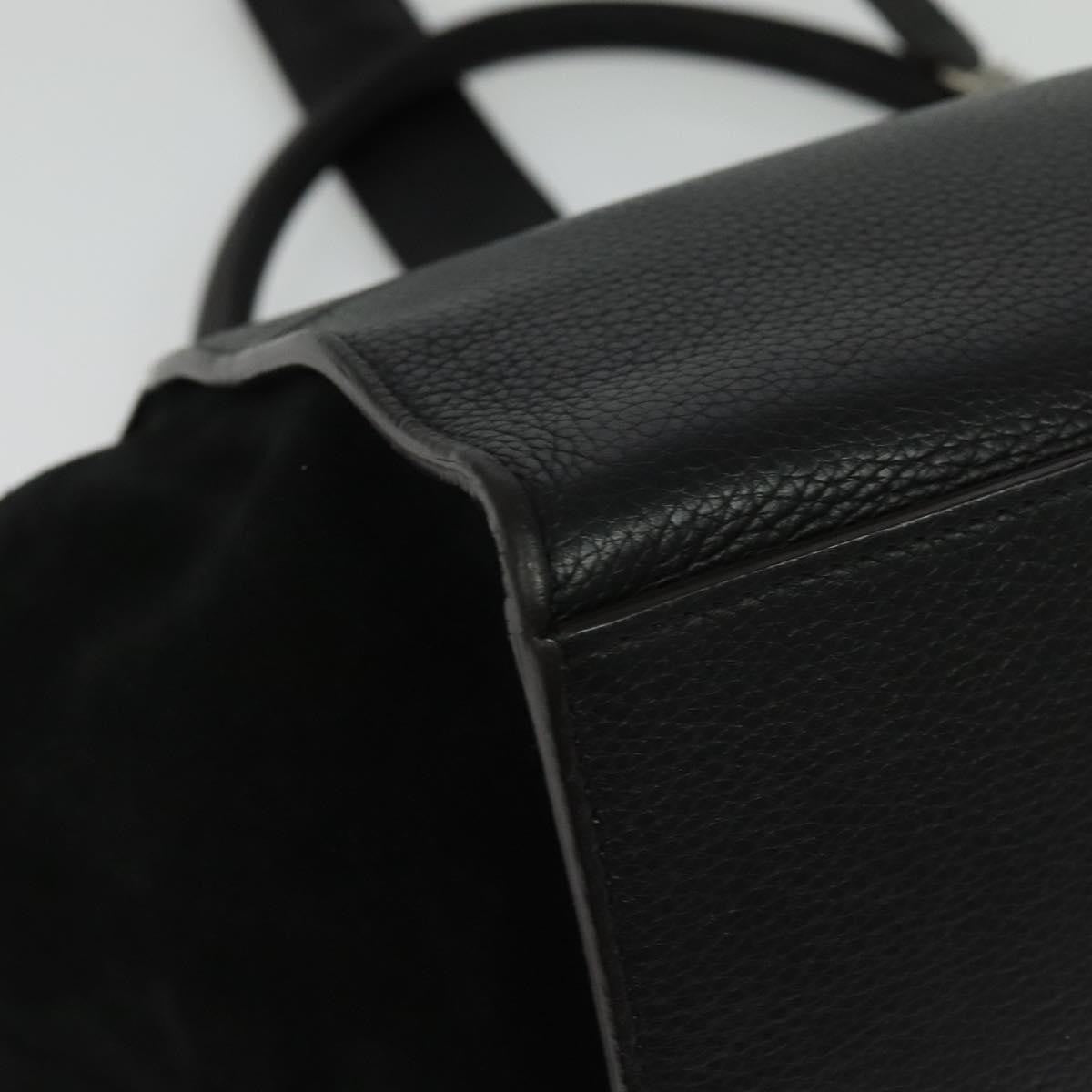 Celine Trapeze Bag Leather with Suede, BLACK, LEATHER, Handbag