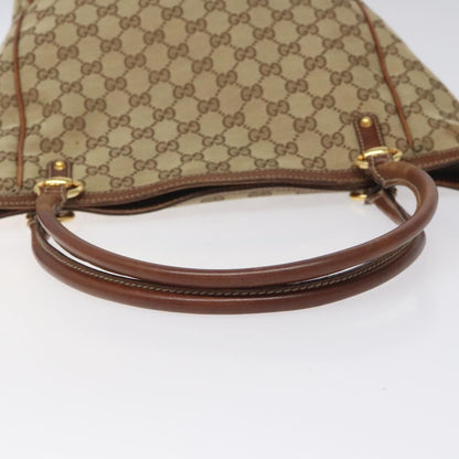 Gucci Vintage tote Leather, BEIGE, CANVAS, Tote bag