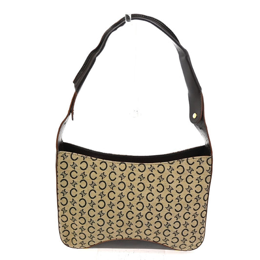 Celine Vintage Macadam Shoulder Bag Canvas, BROWN, CANVAS, Shoulder bag