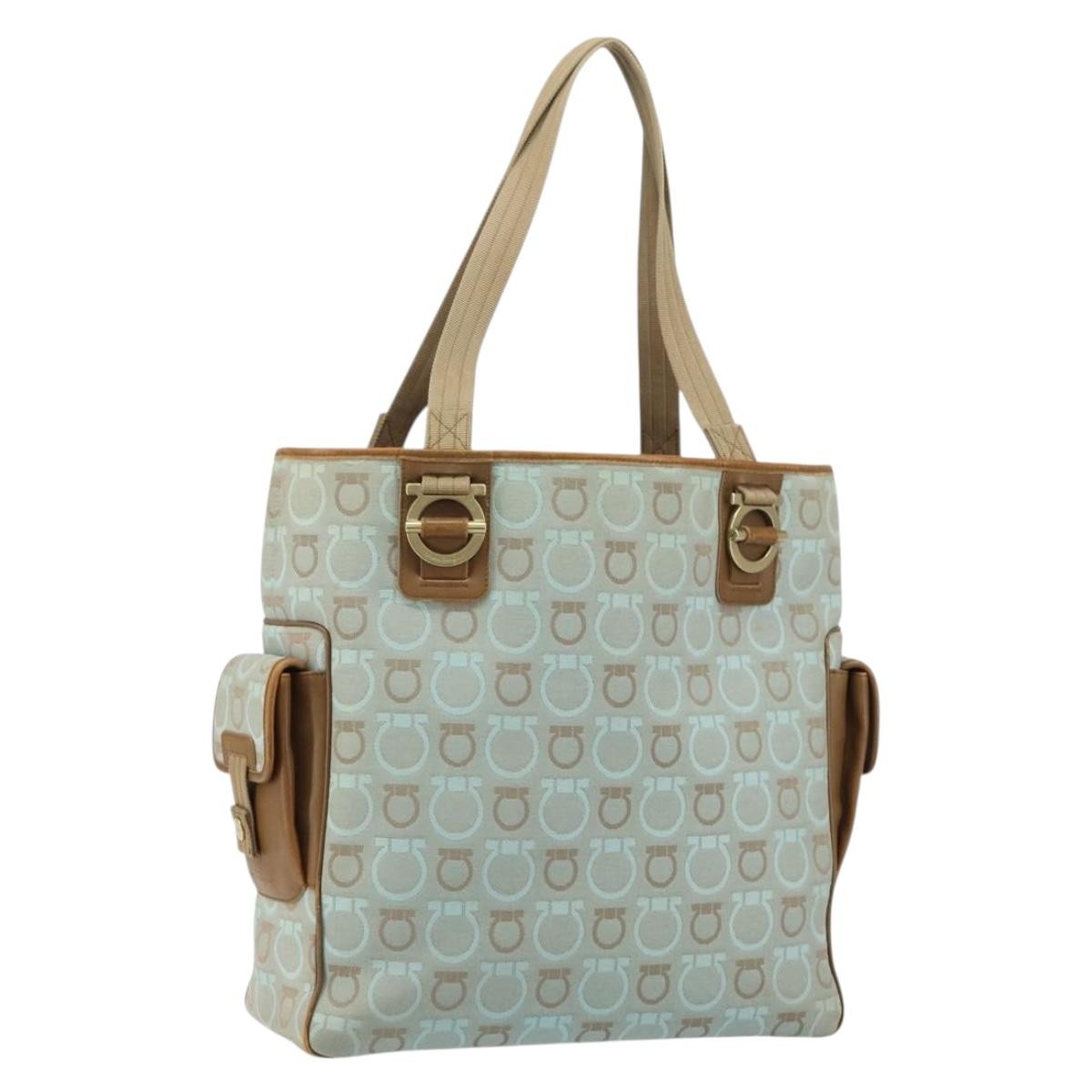 Salvatore Ferragamo Gancini Tote Gancini Canvas, BLUE, CANVAS, Tote bag
