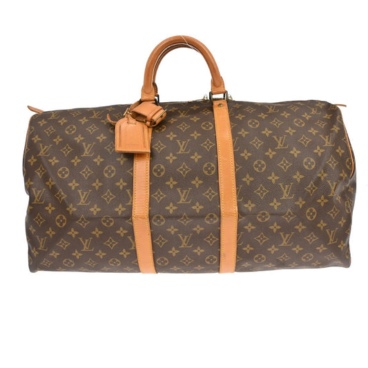 Louis Vuitton Keepall Bag Monogram Canvas, BROWN, CANVAS, Travel bag