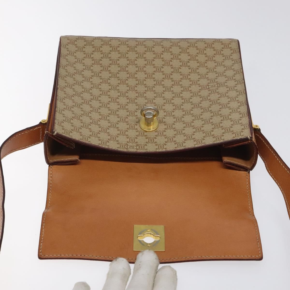 Celine Macadam Shoulder Bag PVC Leather, BEIGE, CANVAS, Shoulder bag