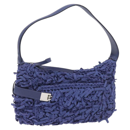Salvatore Ferragamo Gancini Shoulder Bag Canvas, BLUE, CANVAS, Shoulder bag