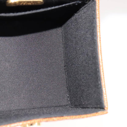 Fendi Vanity Clutch Leather, BROWN, LEATHER, Handbag