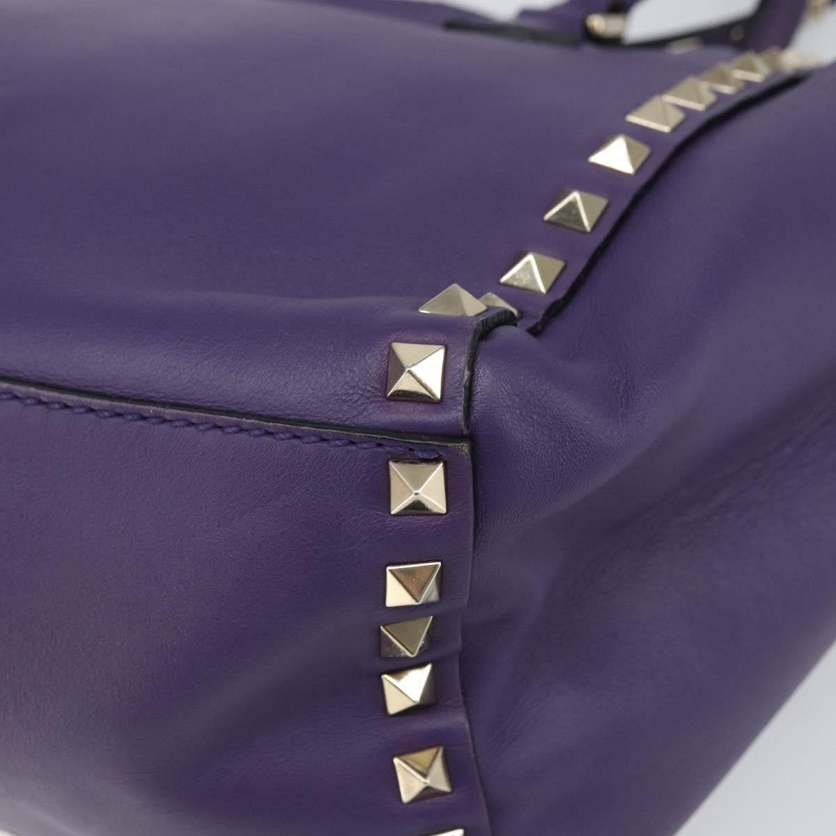 Valentino Garavani Rockstud Tote Rigid Leather, PURPLE, LEATHER, Tote bag