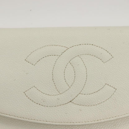 Chanel Vintage Timeless Wallet on Chain Caviar, WHITE, LEATHER, Clutche & pouche
