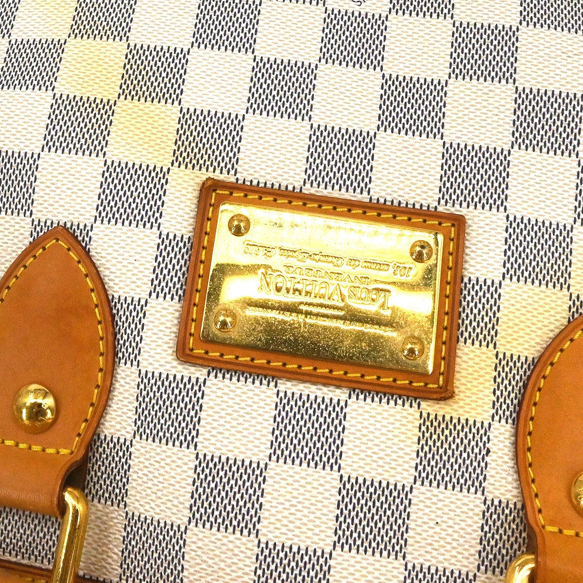 Louis Vuitton Hampstead Handbag Damier, White, Canvas, Tote Bag