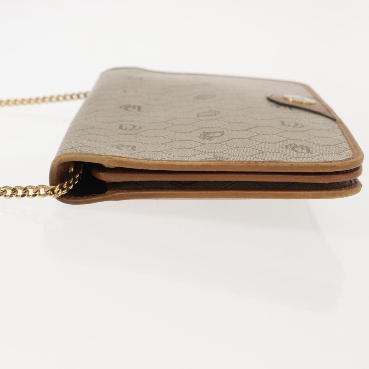 Christian Dior Vintage Honeycomb chain Canvas, BEIGE, CANVAS, Shoulder bag