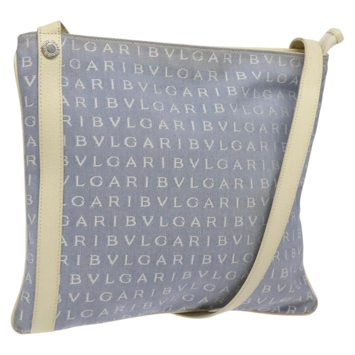 Bvlgari B.Zero1 Logomania Bag Canvas with Leather, BLUE, NYLON, Shoulder bag