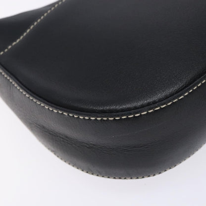 Salvatore Ferragamo Gancini Shoulder Bag Leather, BLACK, LEATHER, Shoulder bag