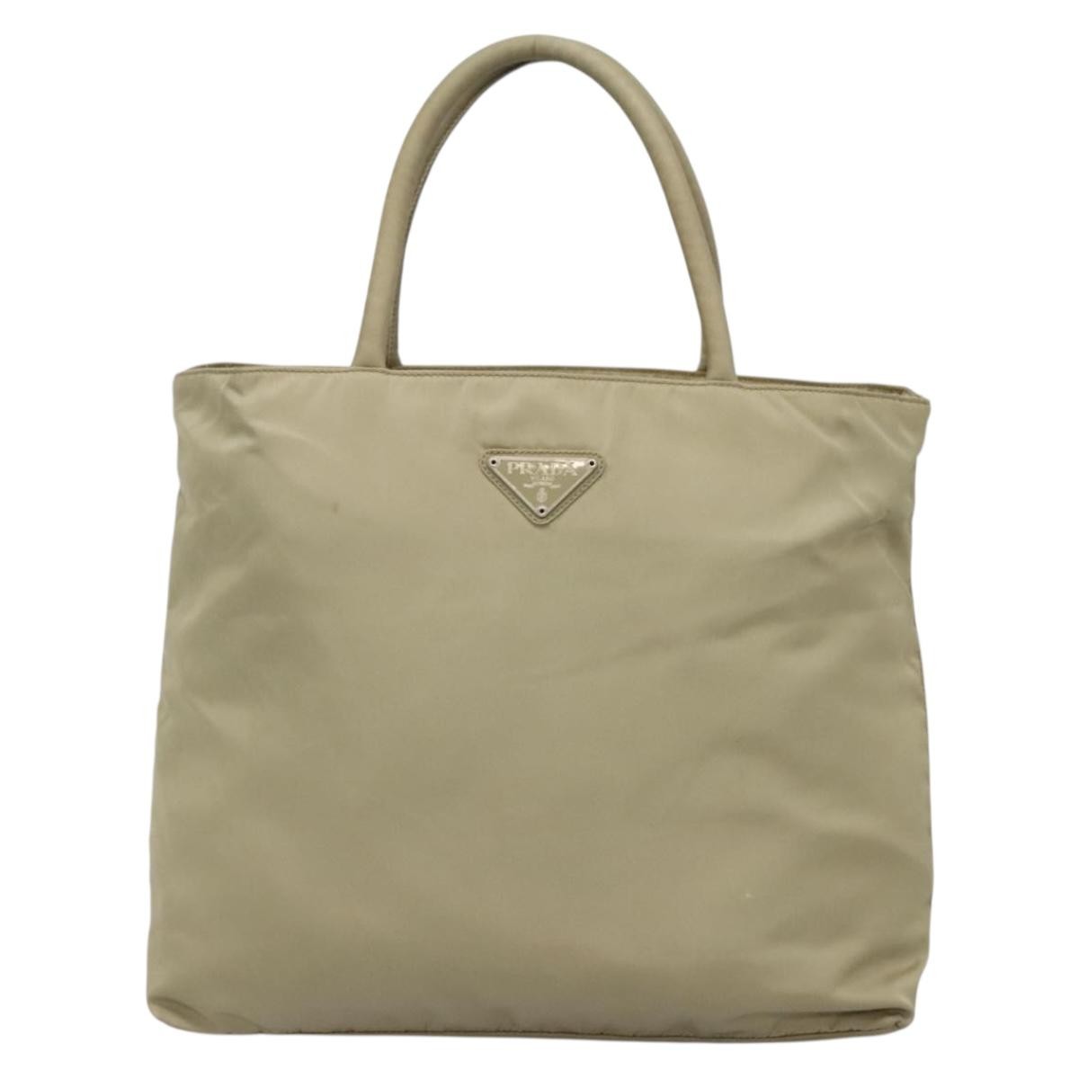 Prada Vintage Zip Tote Tessuto, BEIGE, NYLON, Tote bag