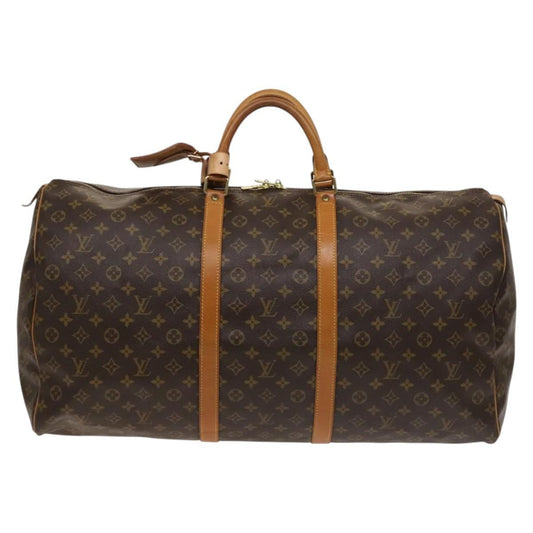 Louis Vuitton Keepall Bag Monogram Canvas, BROWN, CANVAS, Travel bag