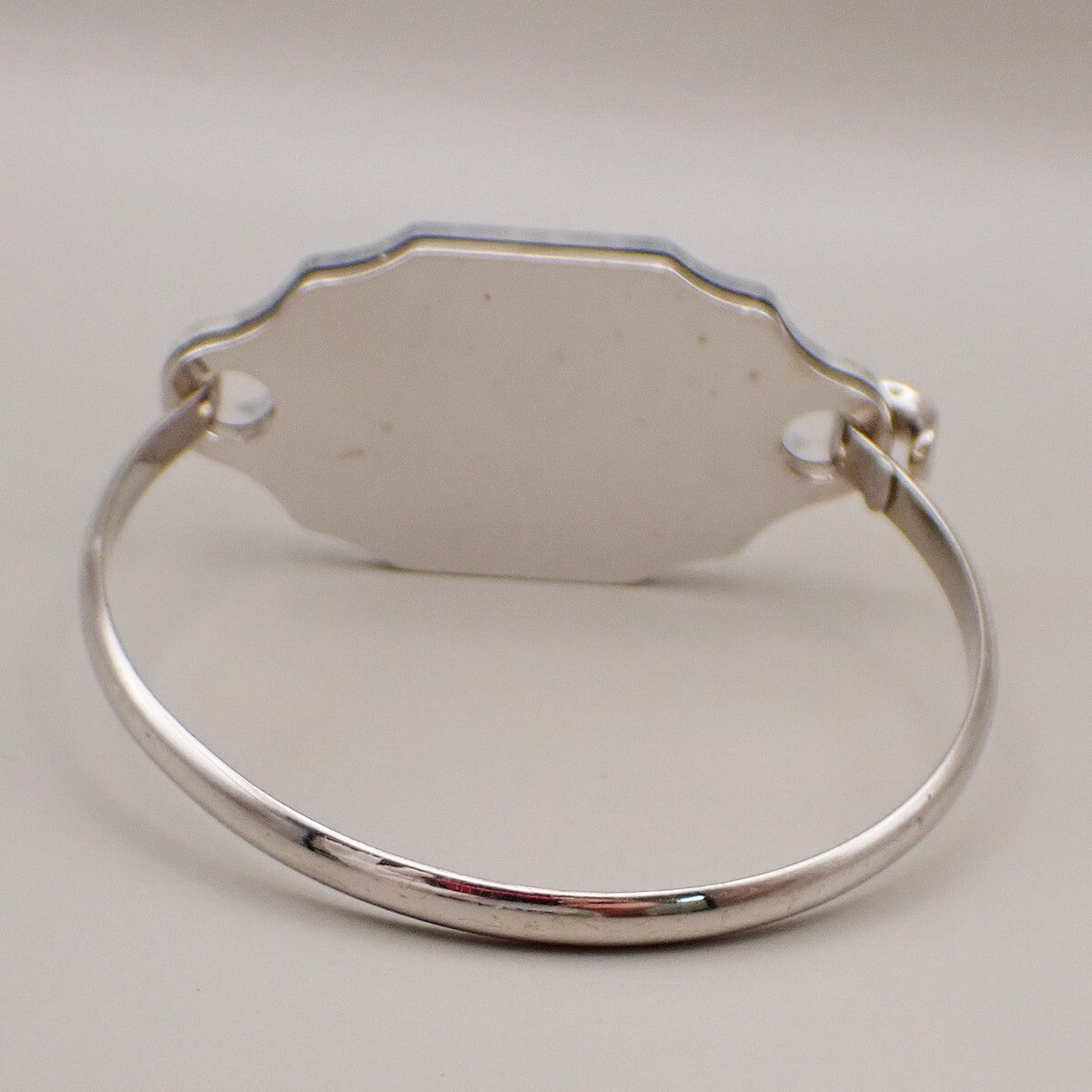 Chanel CC Logo Mirror Bangle Bracelet Metal and Plastic, SILVER, SILVER_PLATED, Bracelet