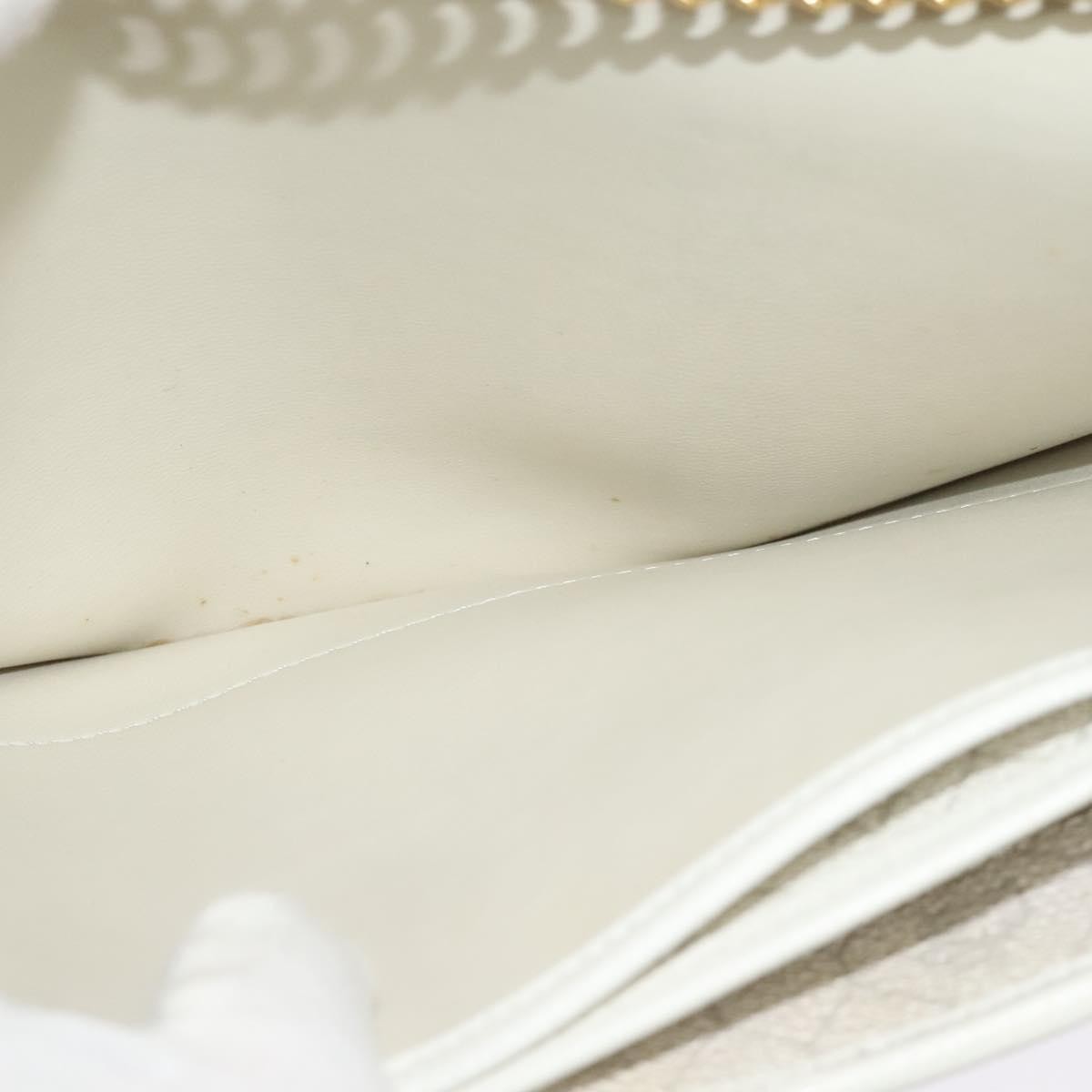 Christian Dior Vintage Honeycomb chain Canvas, WHITE, CANVAS, Handbag