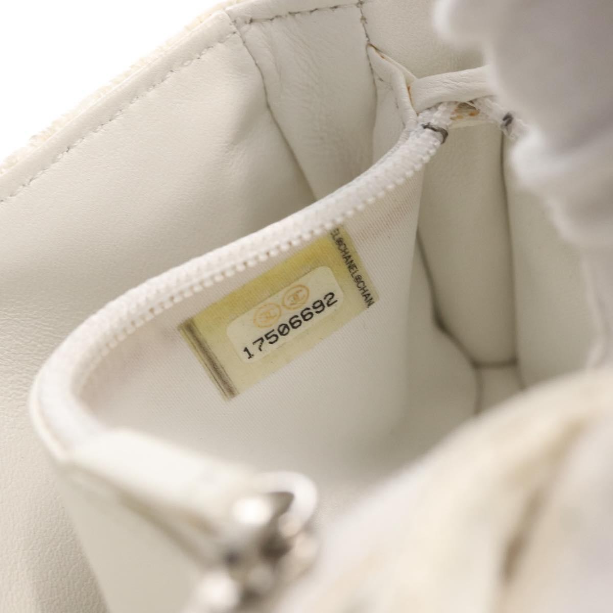 Chanel Vintage Clutch Tweed, White, Tweed, Clutch