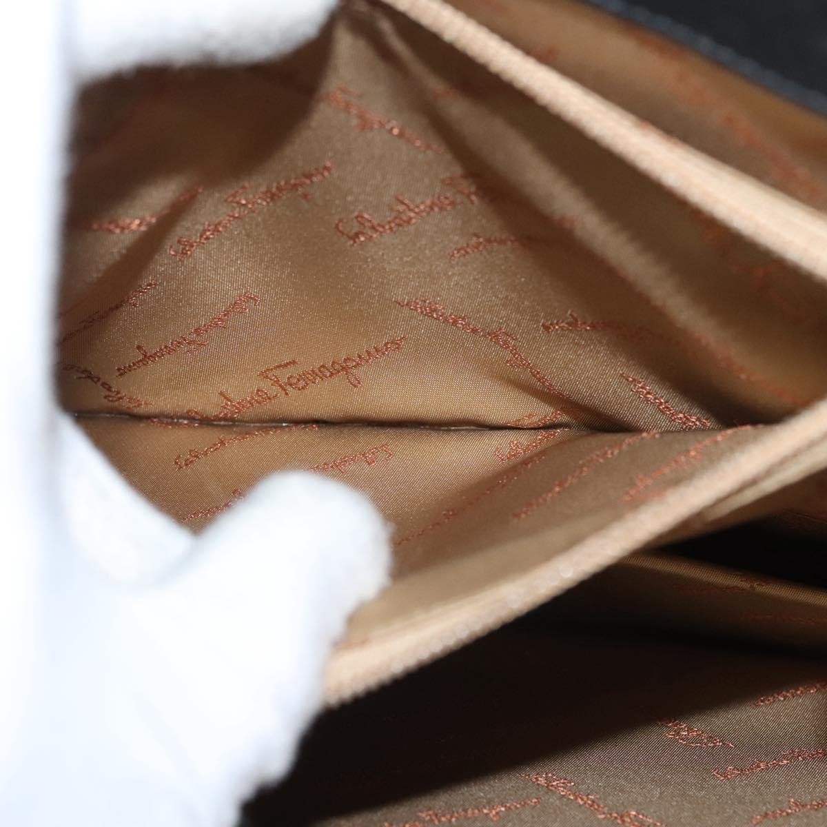 Salvatore Ferragamo Double Gancini Top Handle Bag Saffiano Leather, BLACK, LEATHER, Handbag