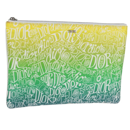 Christian Dior Pouch Stussy Nylon, YELLOW, NYLON, Clutche & pouche