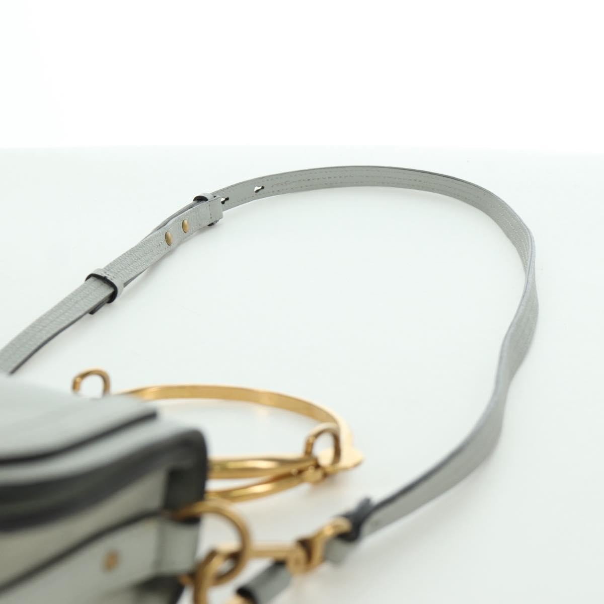 Chloe Nile Crossbody Bag Leather, GRAY, LEATHER, Shoulder bag