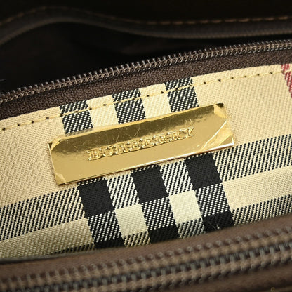 Burberry Vintage Handbag Leather, BROWN, LEATHER, Handbag