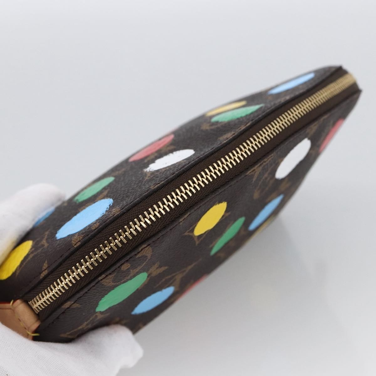 Louis Vuitton Cosmetic Pouch Yayoi Kusama Painted Dots Monogram Canvas, Multicolour, Canvas, Clutch