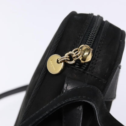 Salvatore Ferragamo Vala Shoulder Bag Suede, BLACK, SUEDE, Shoulder bag