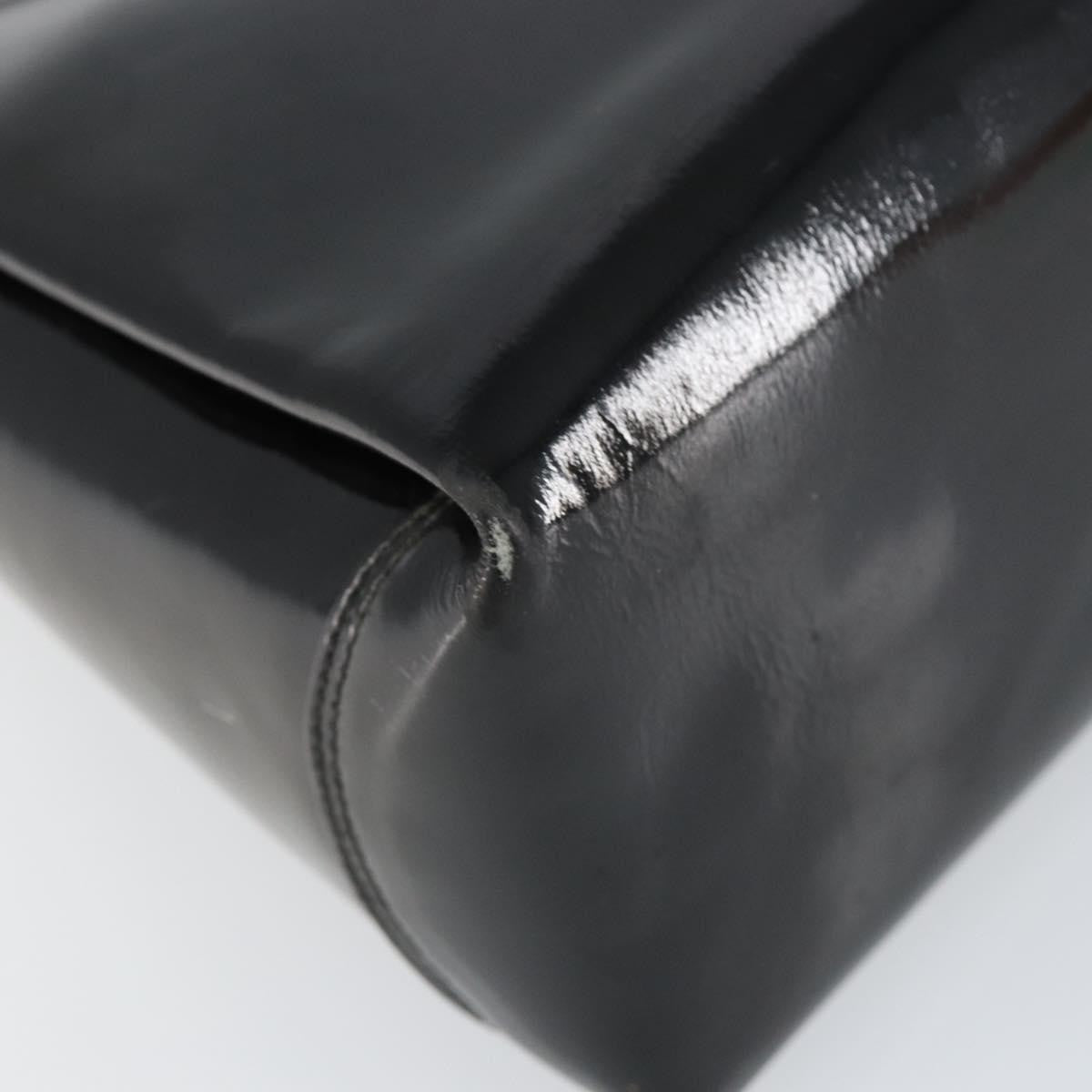 Gucci Vintage Handbag Enamel, BLACK, PATENT_LEATHER, Handbag
