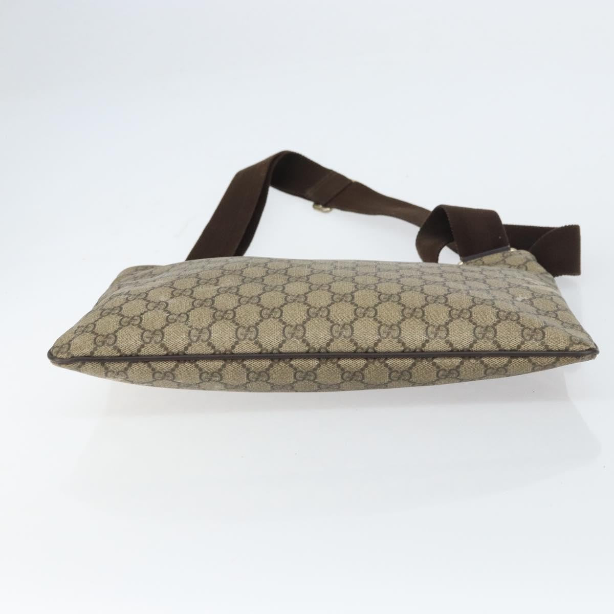 Gucci Zip Top Messenger Bag GG Coated Canvas, BEIGE, PVC, Shoulder bag