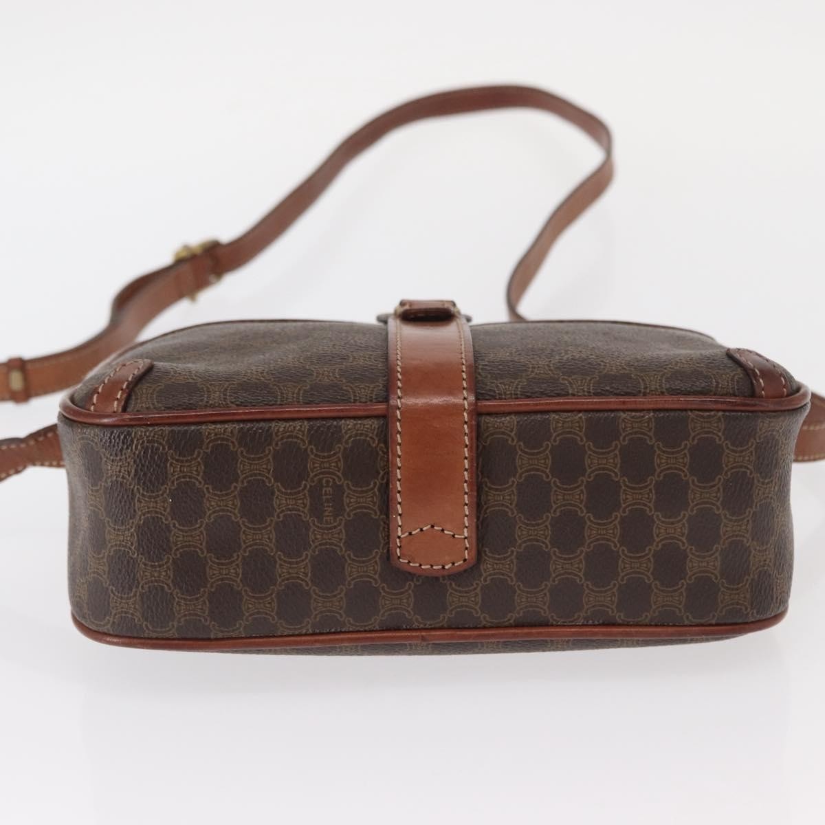 Celine Macadam Shoulder Bag Canvas, BROWN, CANVAS, Shoulder bag