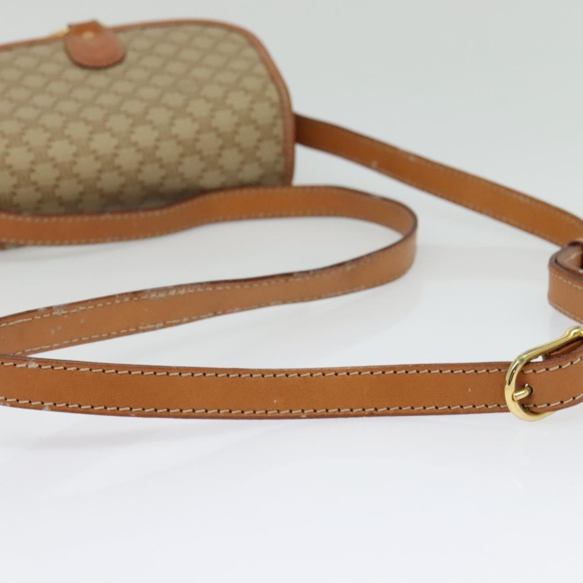 Celine Vintage Macadam Shoulder Bag Canvas, BEIGE, CANVAS, Shoulder bag