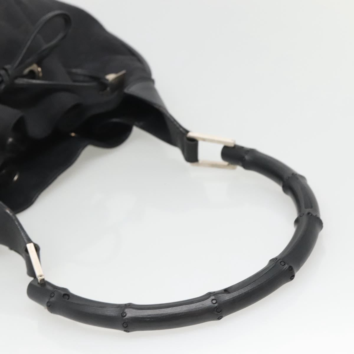 Gucci Miss Bamboo Bucket Bag GG Canvas, BLACK, CANVAS, Shoulder bag