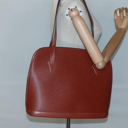 Louis Vuitton Lussac Handbag Epi Leather, BROWN, LEATHER, Shoulder bag