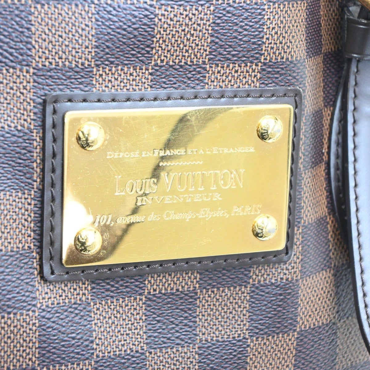Louis Vuitton Hampstead Handbag Damier, BROWN, CANVAS, Shoulder bag