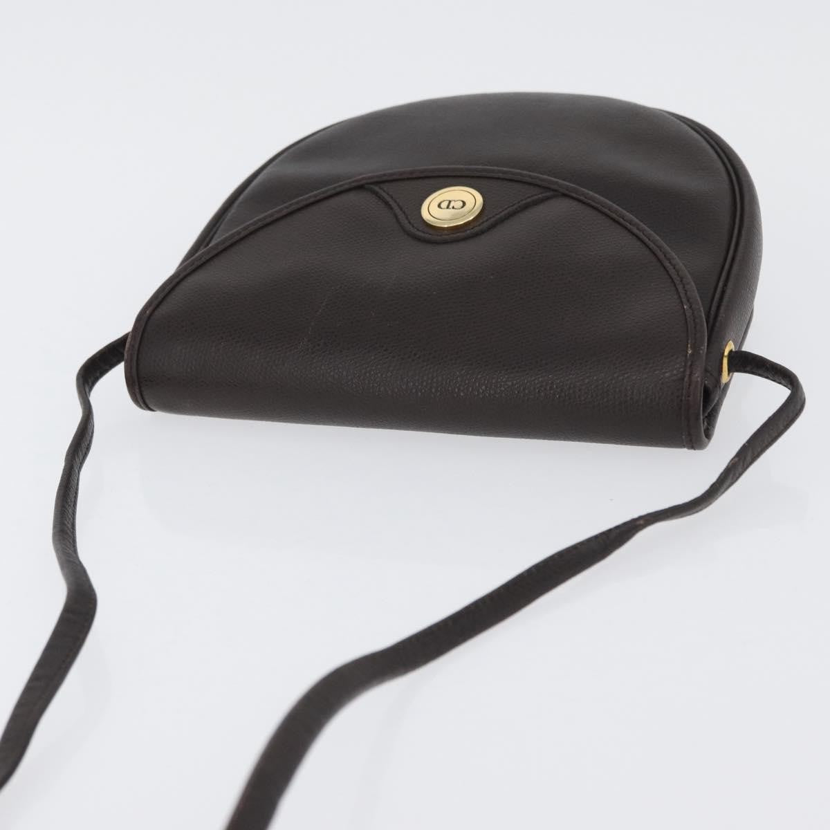 Christian Dior Vintage CD Logo Shoulder Bag Leather, BROWN, LEATHER, Shoulder bag