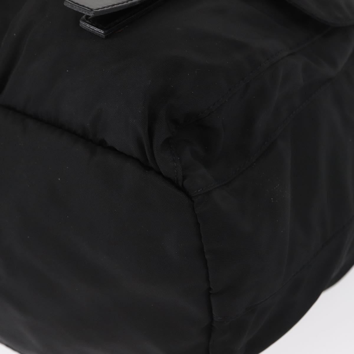 Prada Double Front Pocket Backpack Re-Nylon with Leather, BLACK, NYLON, Backpack