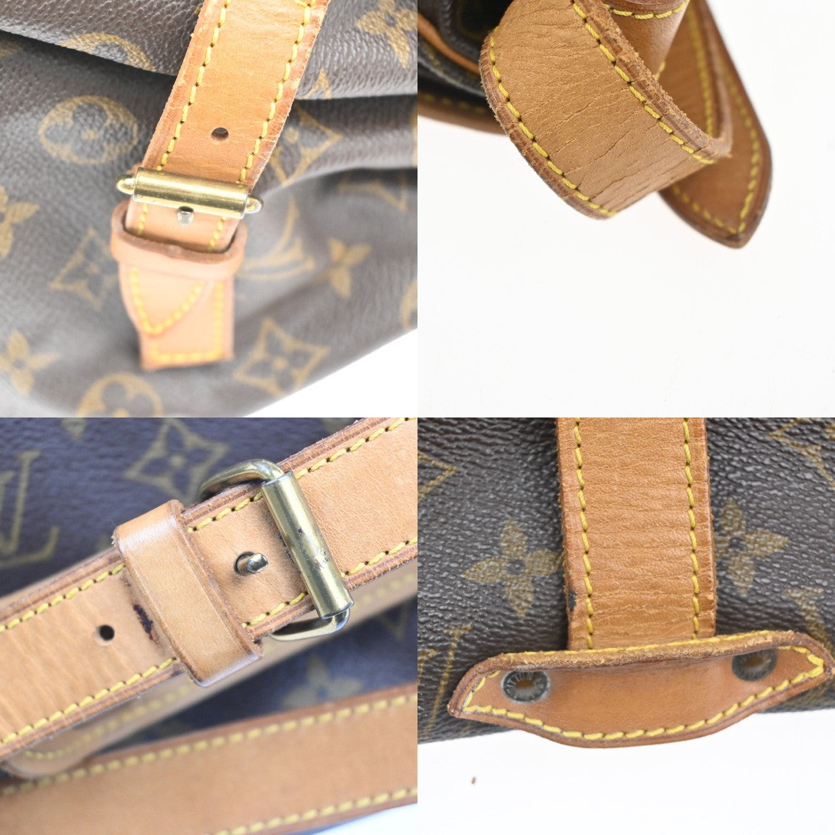 Louis Vuitton Saumur Handbag Monogram Canvas, BROWN, CANVAS, Shoulder bag
