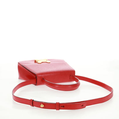 Celine Vintage Triomphe Flap Bag Leather, RED, LEATHER, Shoulder bag