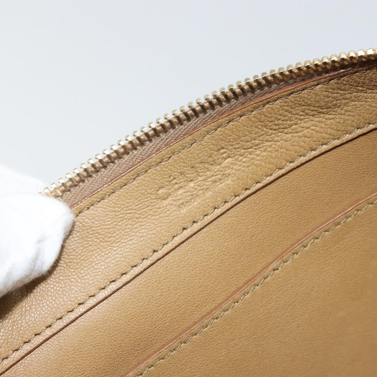 Celine Vintage Shoulder Bag Leather, BEIGE, LEATHER, Shoulder bag
