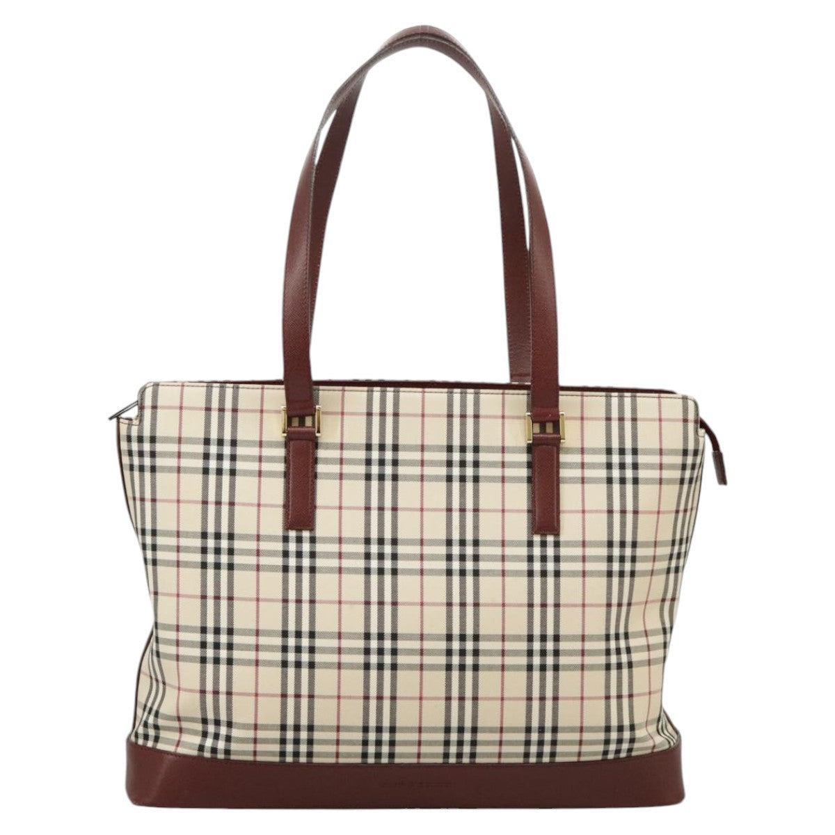 Burberry Nova Check Tote Canvas and Leather, BEIGE, CANVAS, Tote bag