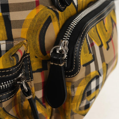 Burberry Graffiti Rucksack Backpack Vintage Check Canvas, BEIGE, CANVAS, Backpack