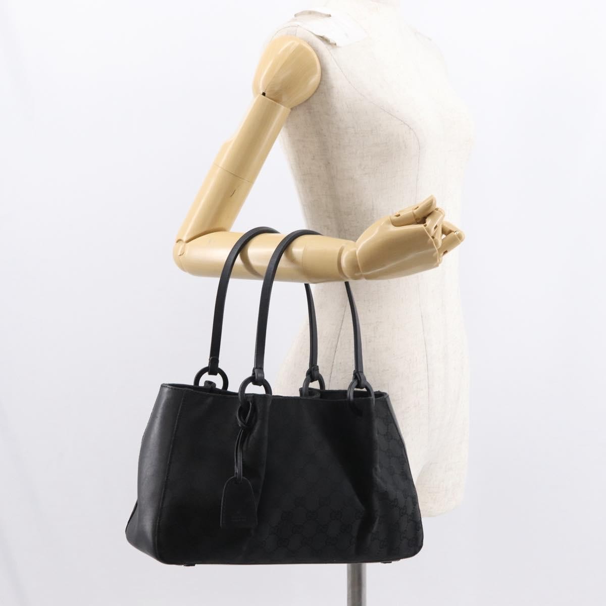 Gucci Vintage Handbag Canvas, BLACK, CANVAS, Handbag