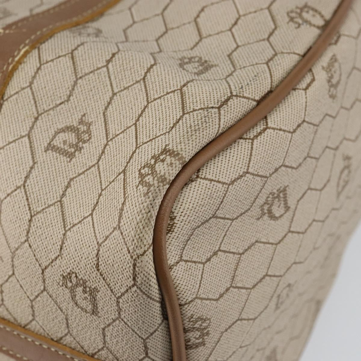 Christian Dior Vintage Honeycomb Boston bag Canvas and Leather, BEIGE, CANVAS, Travel bag