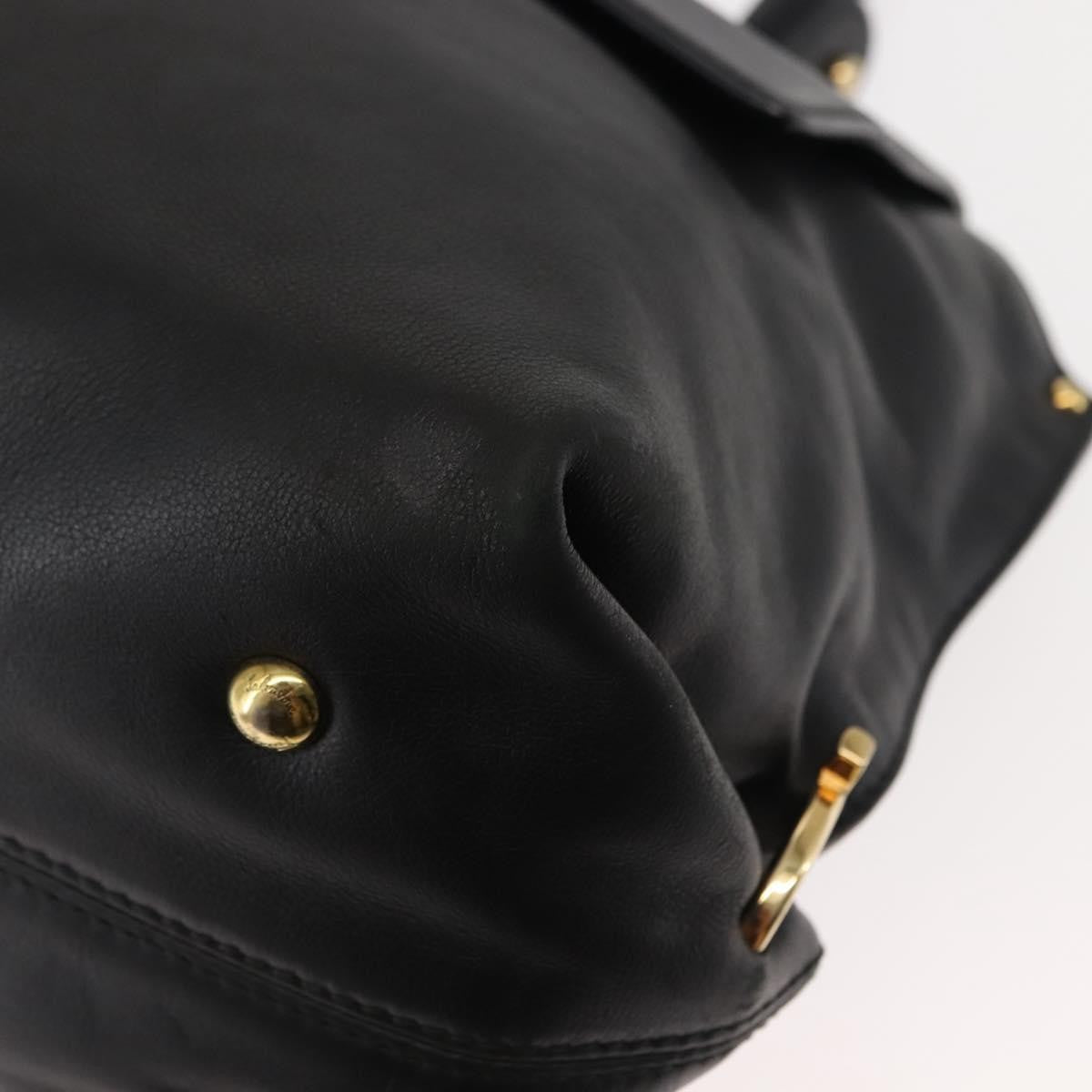 Salvatore Ferragamo Sofia Satchel Leather, BLACK, LEATHER, Handbag